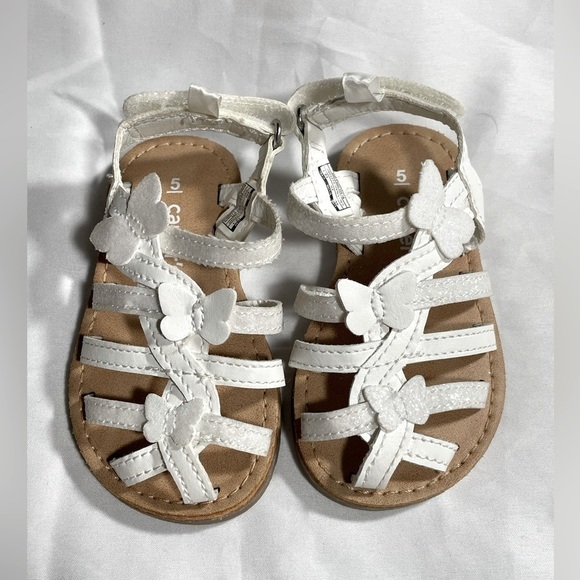 Carter’s Baby Girls Sandals Strappy Sling Back White Shoes Outdoor Sz 5M - Picture 1 of 6
